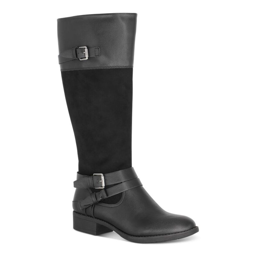 STYLE & COMPANY Womens Black Padded Ashliie Round Toe Block Heel Boots 7.5 M